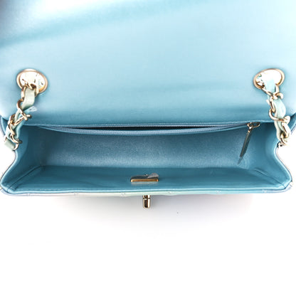 Chanel Lambskin Quilted Tie Dye Ombre Mini Rectangular Flap Blue Multicolor 5 of 14