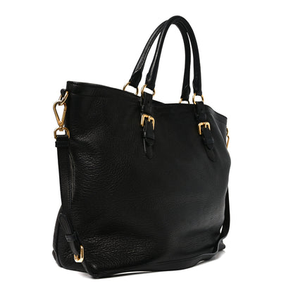 Prada Vitello Daino Tote Black 4 of 17