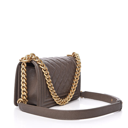 Chanel Caviar Quilted Small Boy Flap Khaki 3 of 11