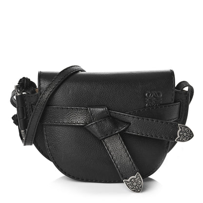 Loewe Grained Calfskin Mini Gate Western Crossbody Bag Black 1 of 10
