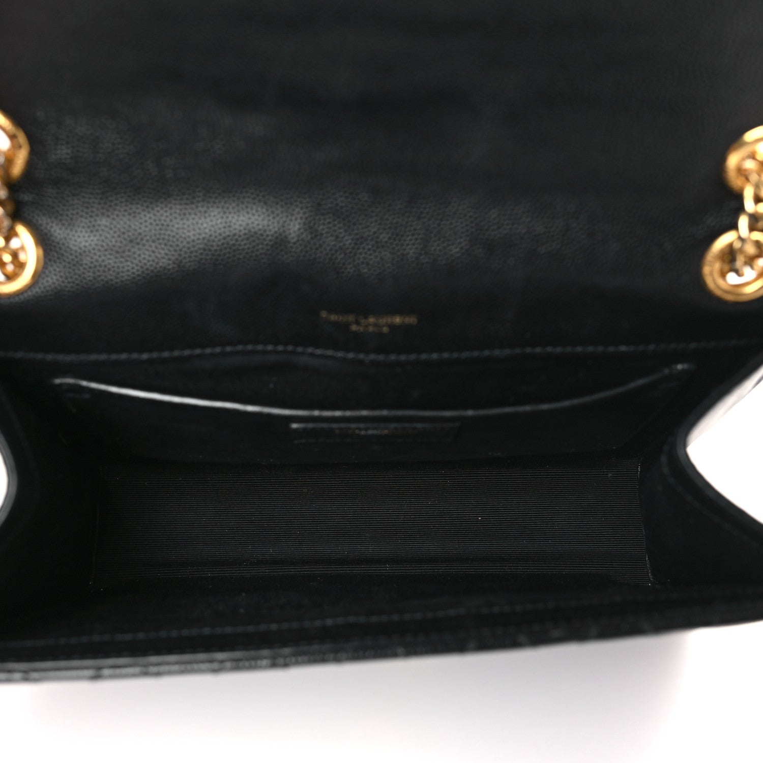 Saint Laurent Grain De Poudre Textured Mixed Matelasse Triquilt Medium Monogram Satchel Black 5 of 10