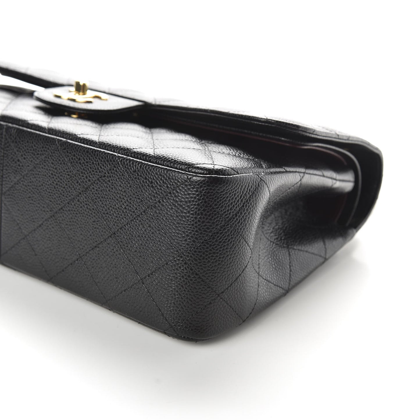 Caviar Quilted Jumbo Double Flap Black