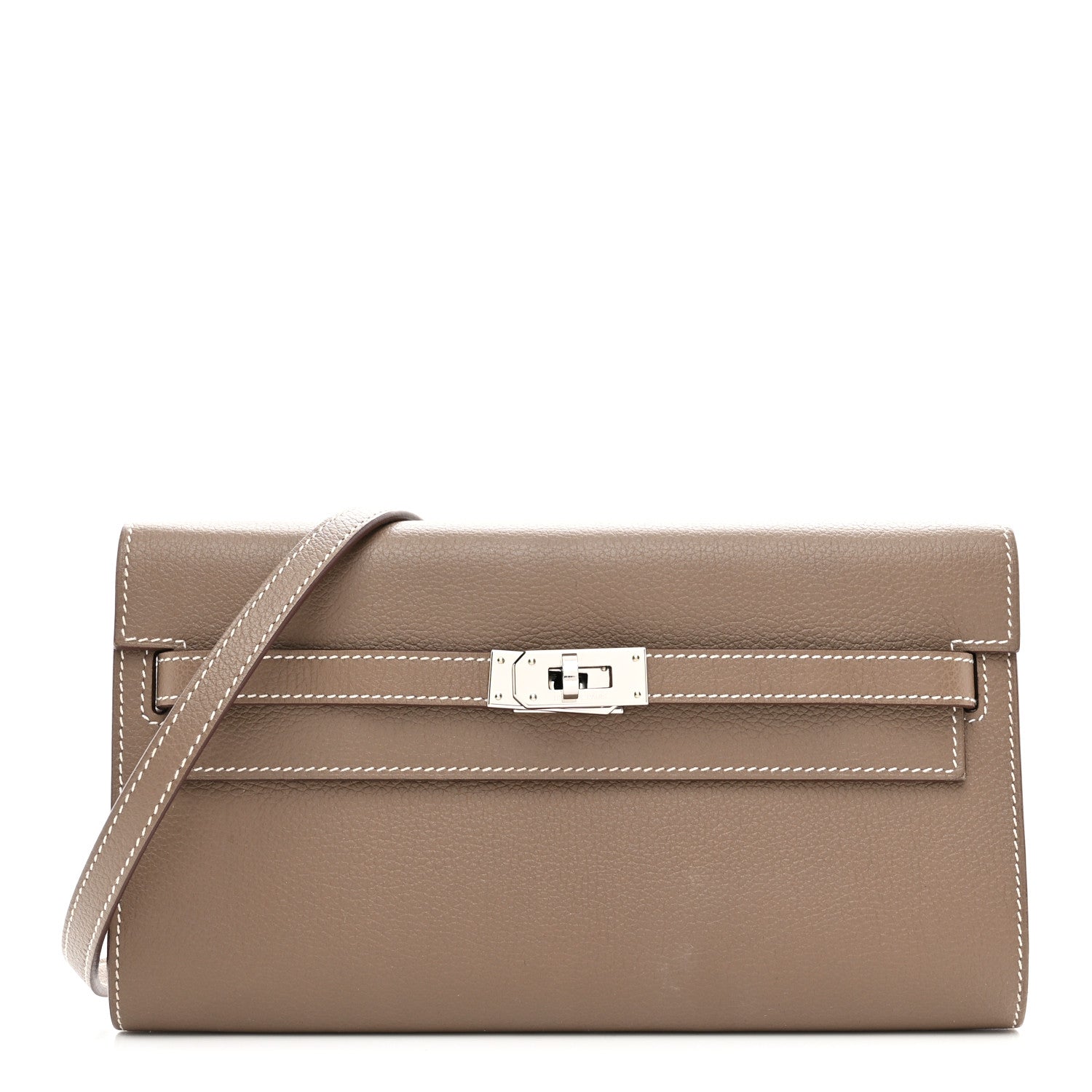 Hermes Evercolor Kelly Wallet To Go Etoupe 1 of 10