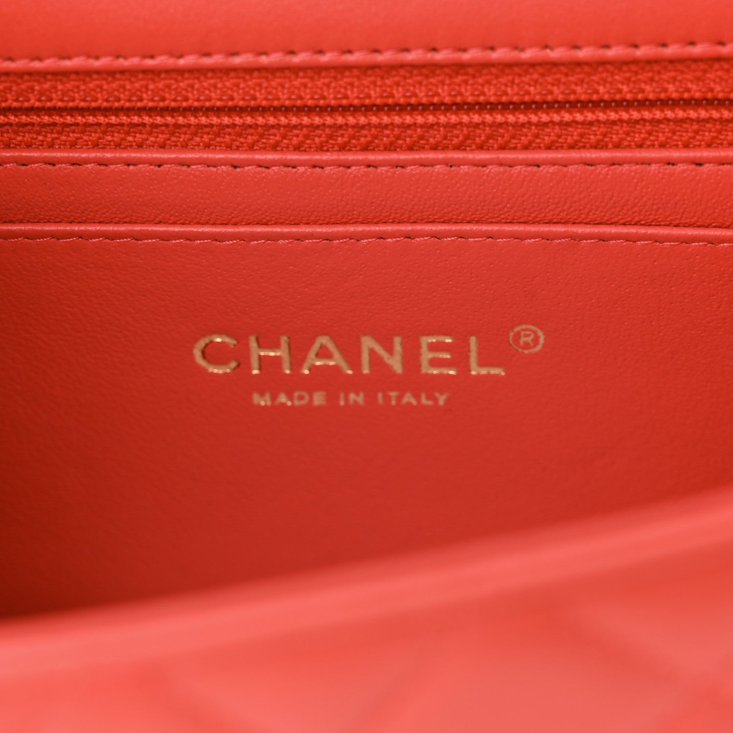 Chanel Lambskin Quilted Mini Rectangular Flap Coral 6 of 10