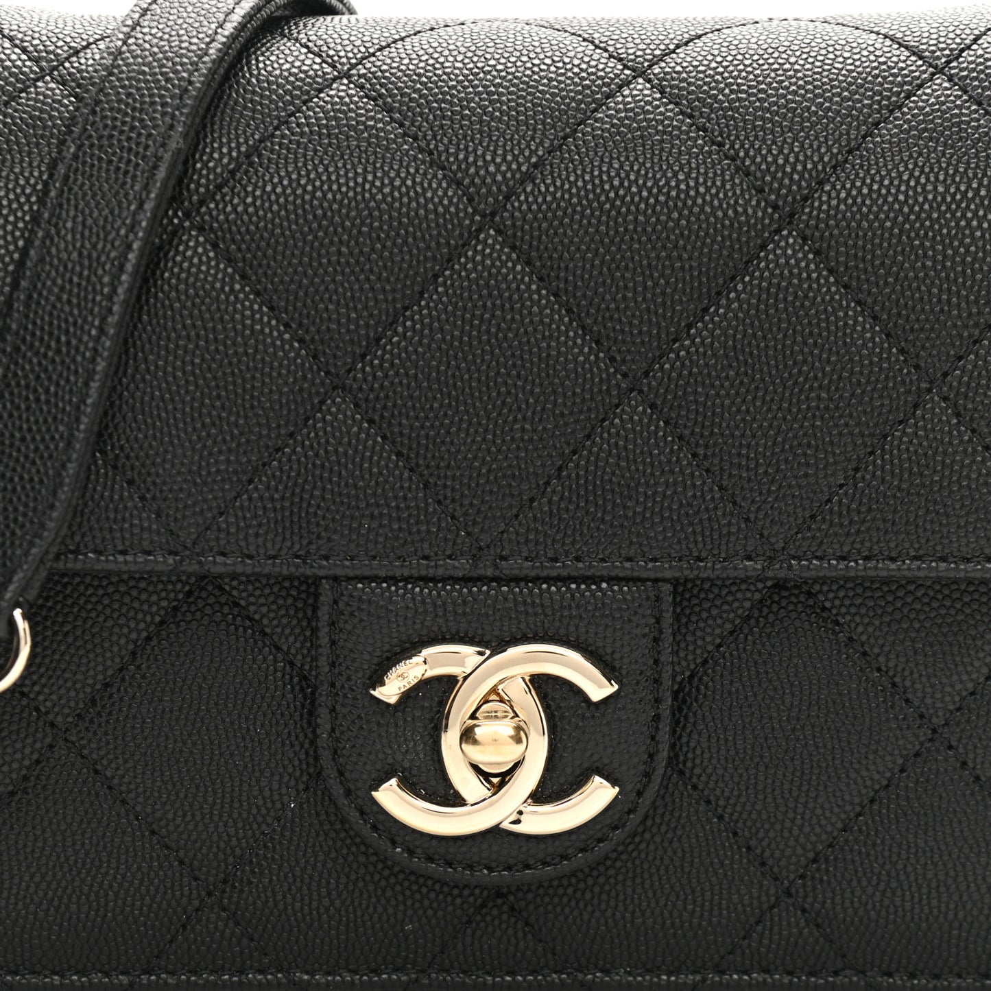 Caviar Quilted Like A Wallet Flap Black