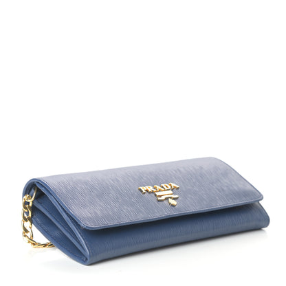 Prada Vitello Move Chain Wallet Bleuette 4 of 9