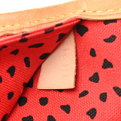 Louis Vuitton Monogram Kusama Waves Neverfull MM Red 9 of 9