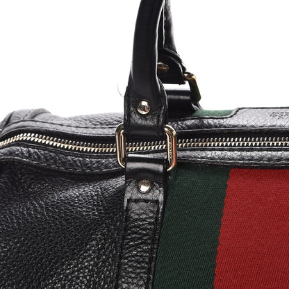 Gucci Calfskin Vintage Web Medium Boston Black 9 of 16