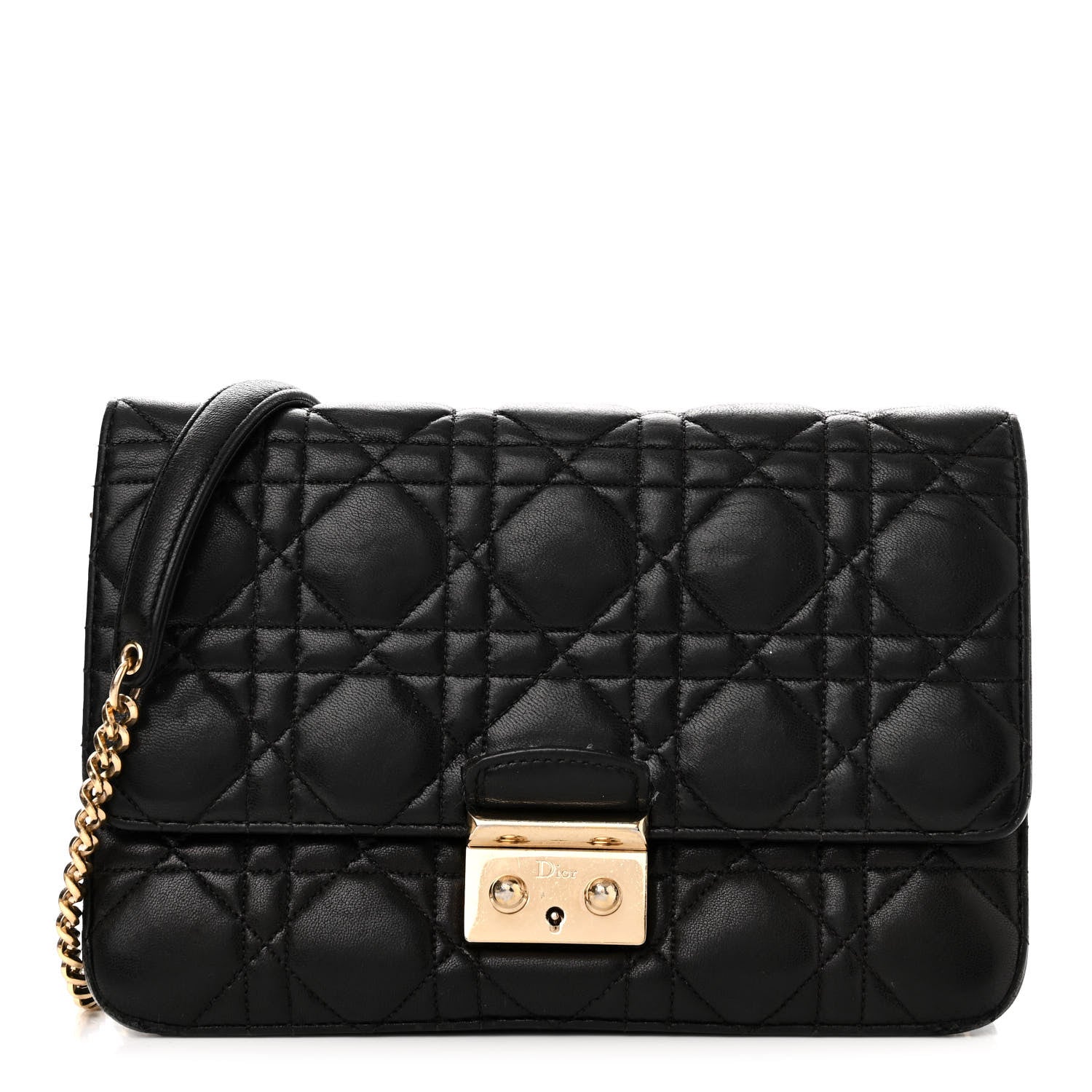 Christian Dior Lambskin Cannage Miss Dior Promenade Pouch Black 1 of 15