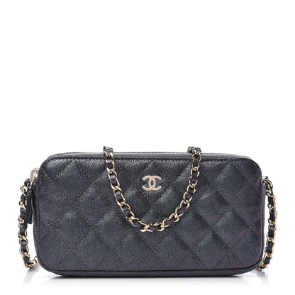 Chanel Iridescent Caviar Quilted Small Clutch With Chain Black 1 of 10