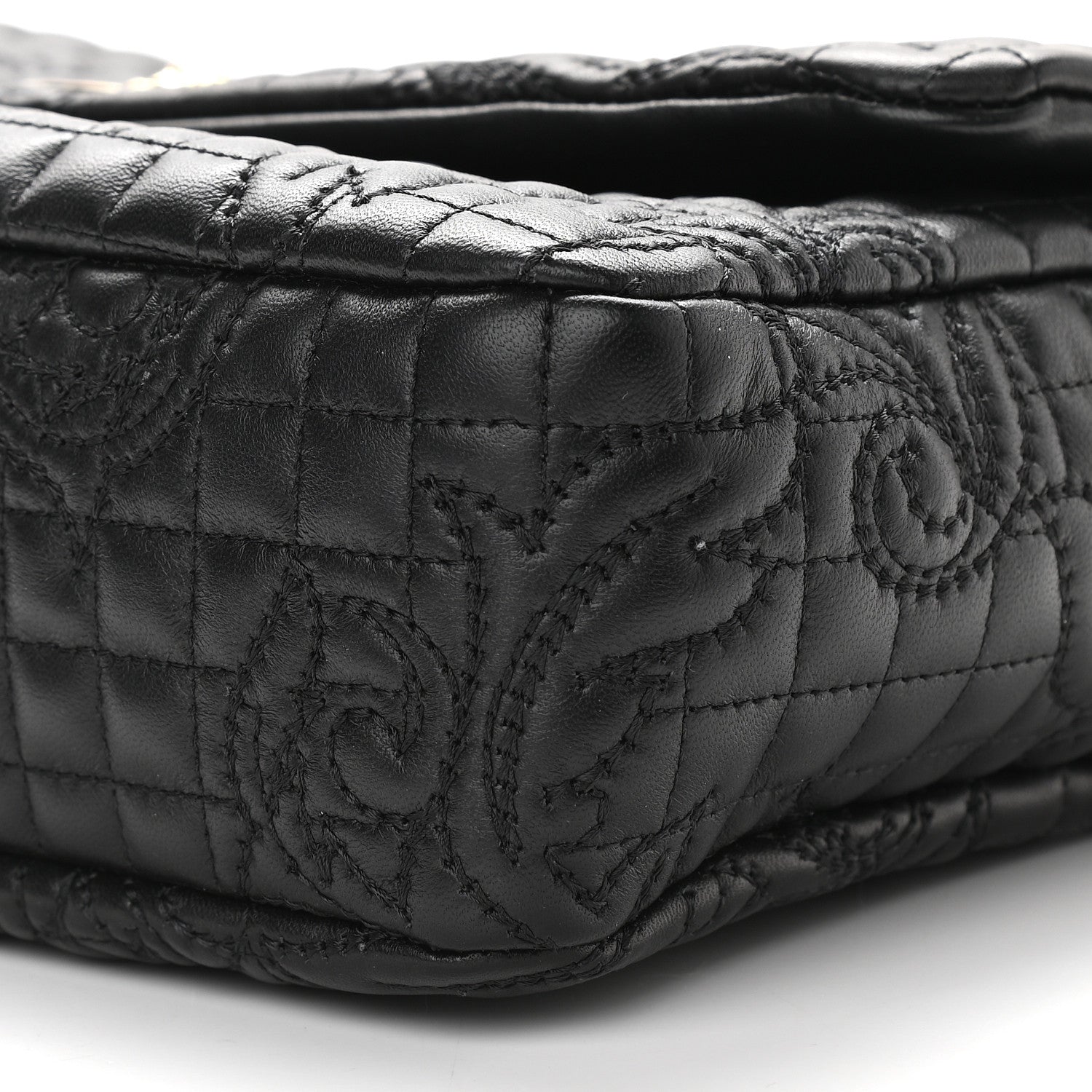 Versace Nappa Barocco Quilted Vanitas Crossbody Black 8 of 8