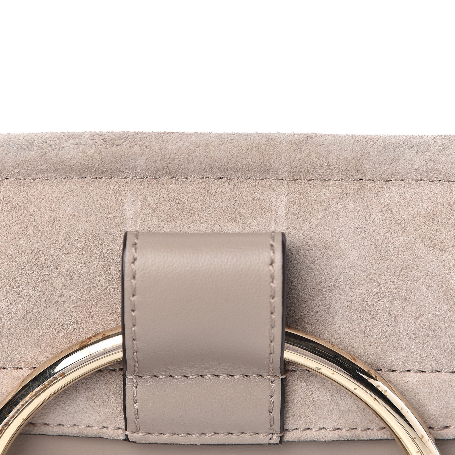 Suede Calfskin Mini Faye Bracelet Bag Motty Grey