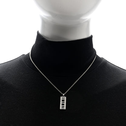 Tiffany 18K White Gold Diamond Atlas Bar Pendant Necklace 2 of 4