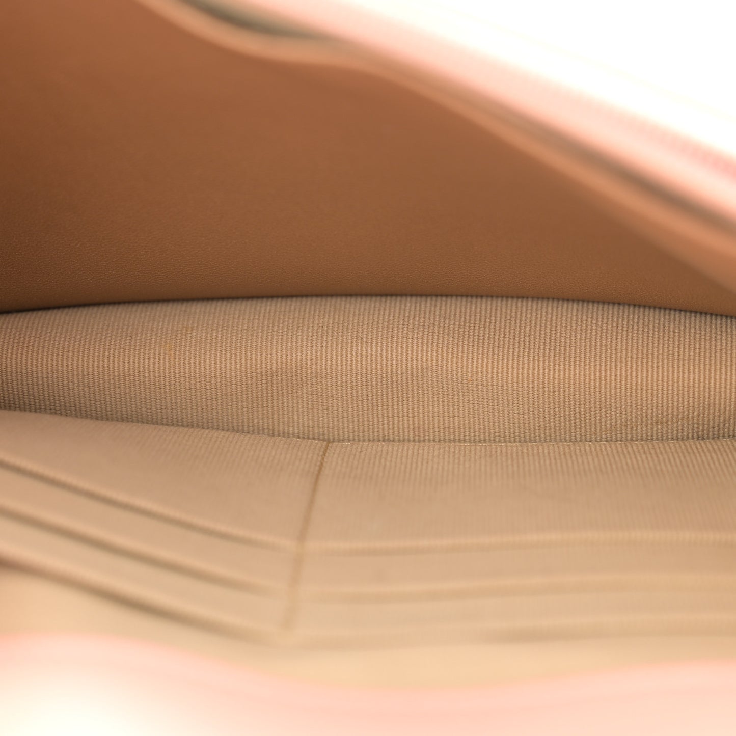 Lambskin Quilted CC Pearl Crush Wallet on Chain WOC Light Orange