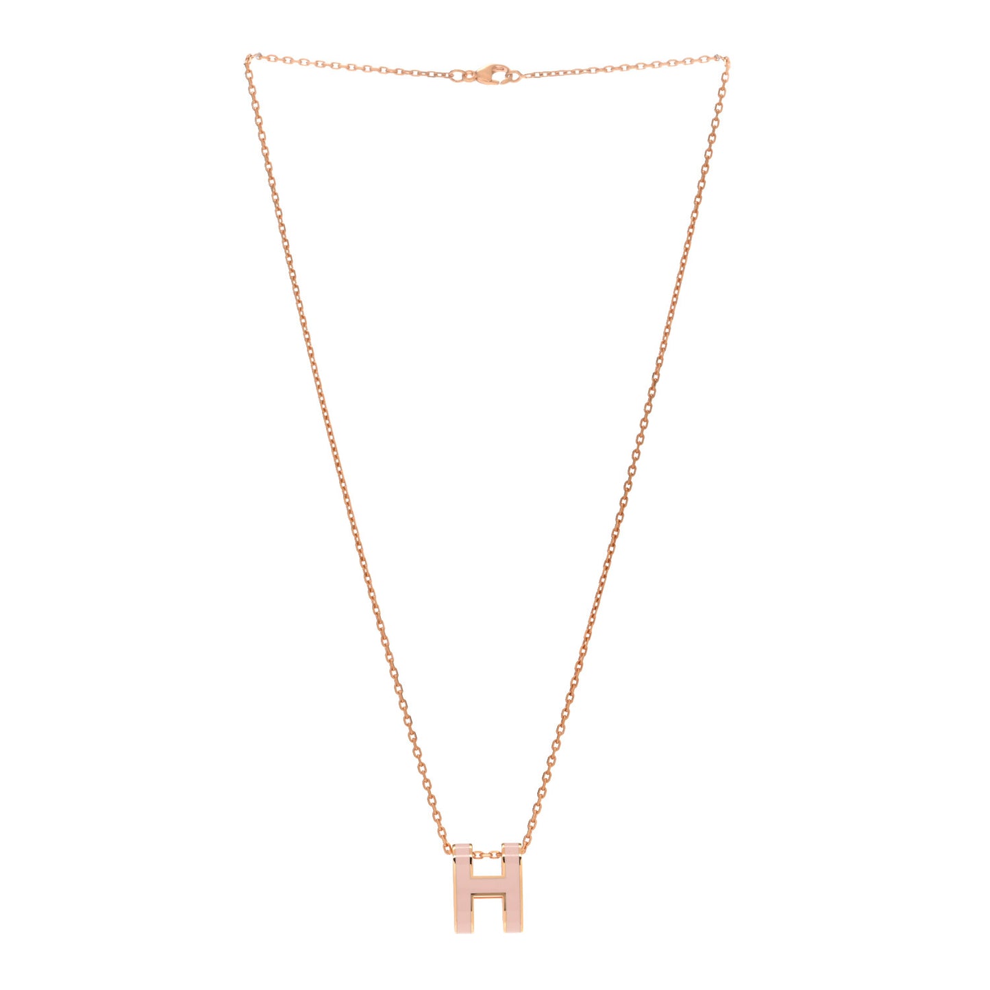 Lacquered Rose Gold Pop H Pendant Necklace Rose Dragee