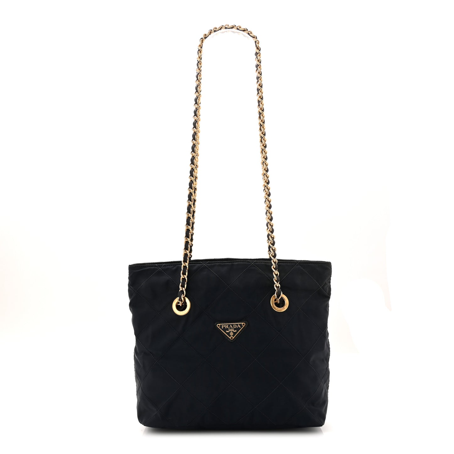 Nylon Tessuto Quilted Shoulder Bag Blue