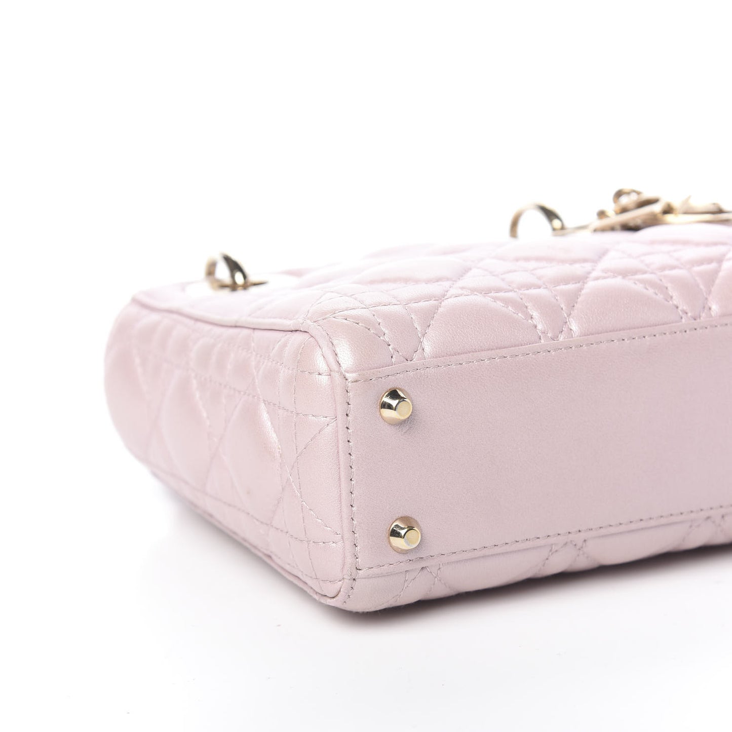 Metallic Lambskin Cannage Mini Lady Dior Lotus