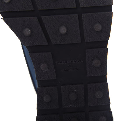 Balenciaga Mesh Calfskin Neoprene Suede Womens Race Runner Sneakers 40 Bleu Nuit 9 of 11