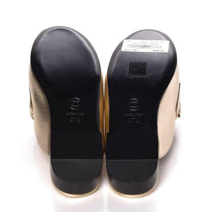 Chanel Metallic Lambskin Chain Braided Mules 37.5 Light Gold 5 of 9