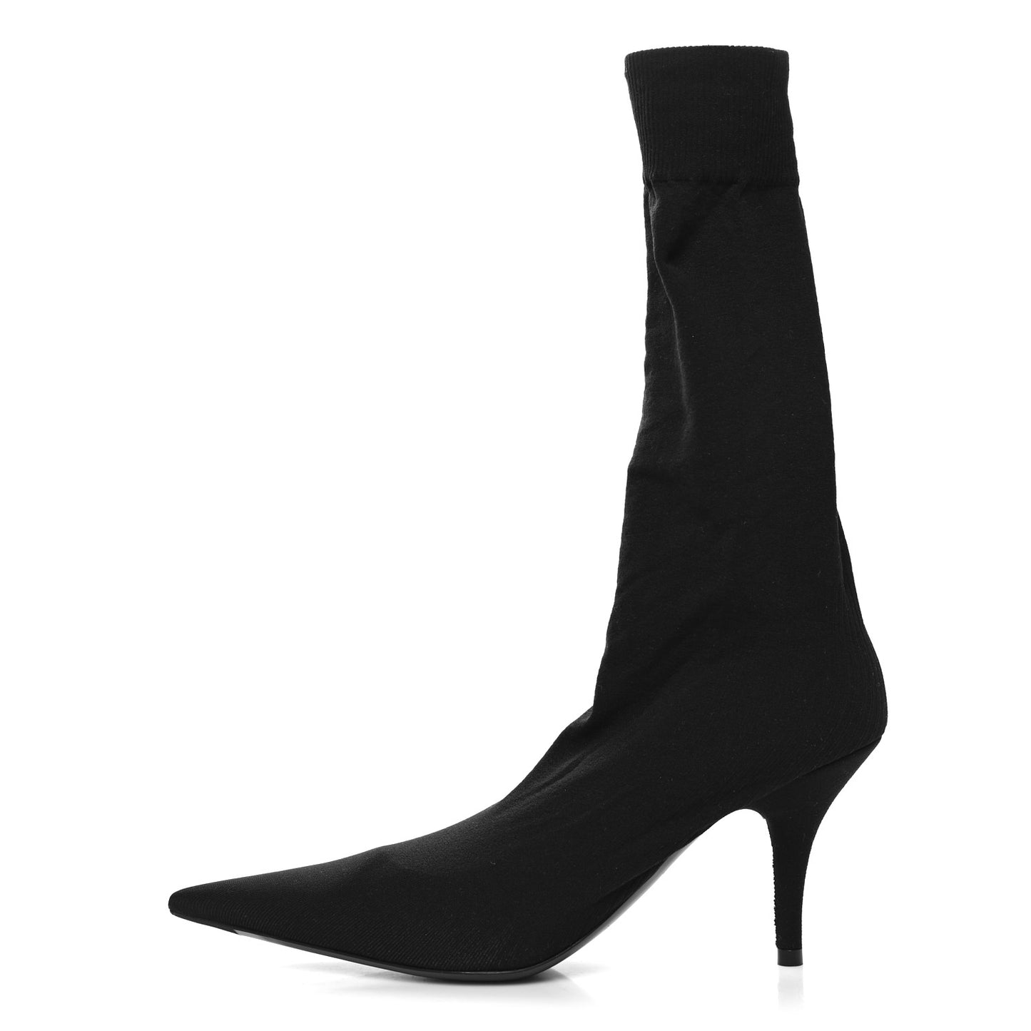 Knit BB Logo Extreme Pointed Toe Knife Booties 36 Black