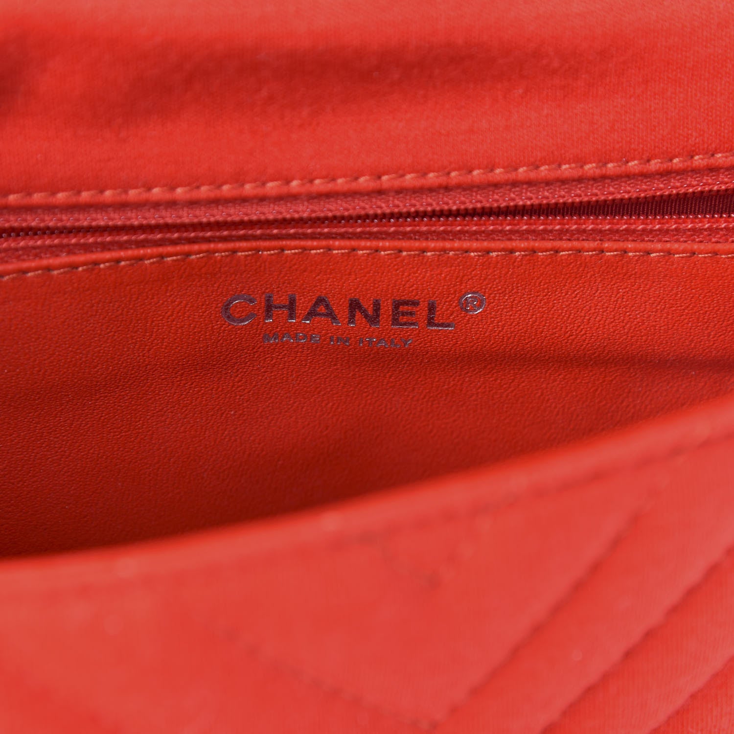 Chanel Jersey Chevron Quilted Medium Single Flap Red 8 of 12
