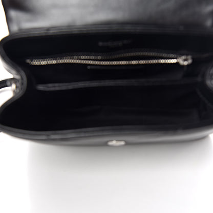 Saint Laurent Calfskin Y Quilted Monogram Toy Loulou Crossbody Bag Black 7 of 11