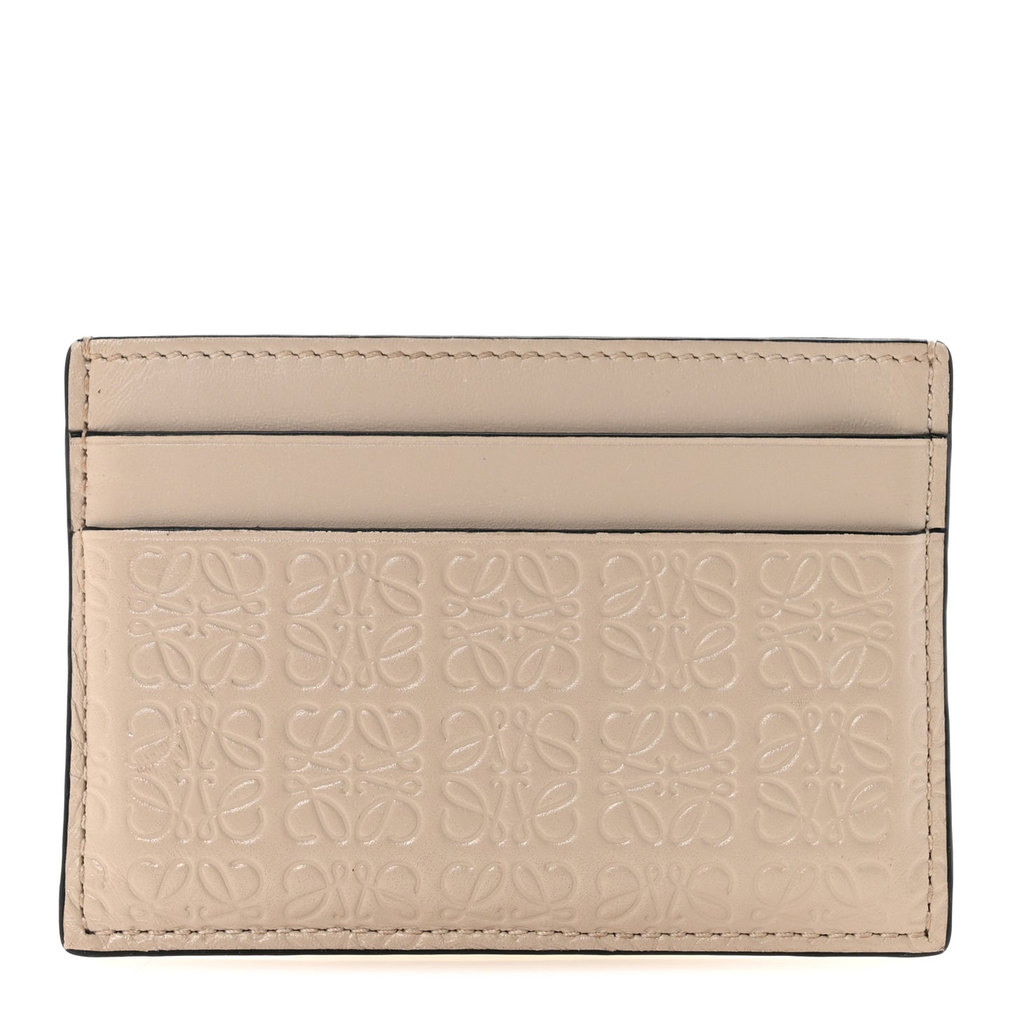 Calfskin Embossed Anagram Cardholder Light Oat