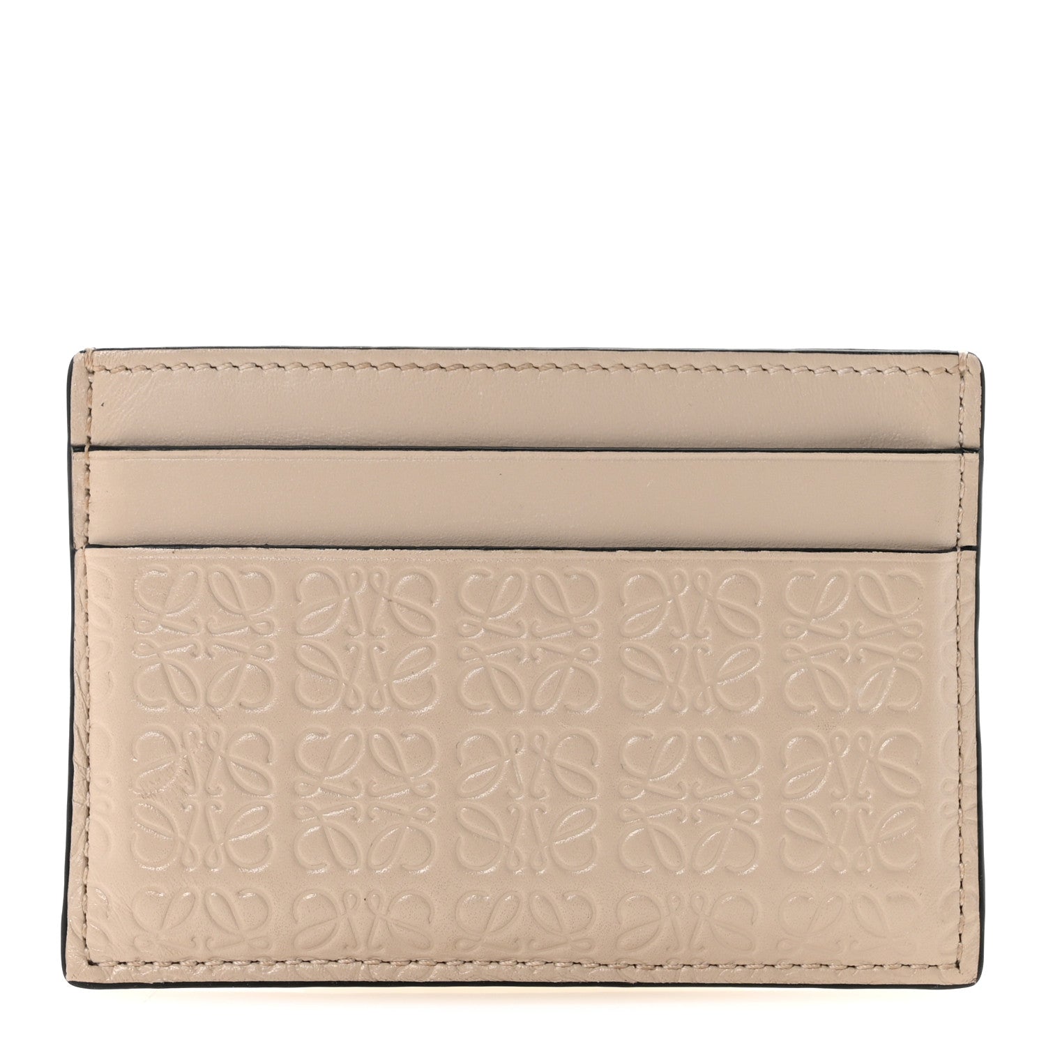 Loewe Calfskin Embossed Anagram Cardholder Light Oat 1 of 6