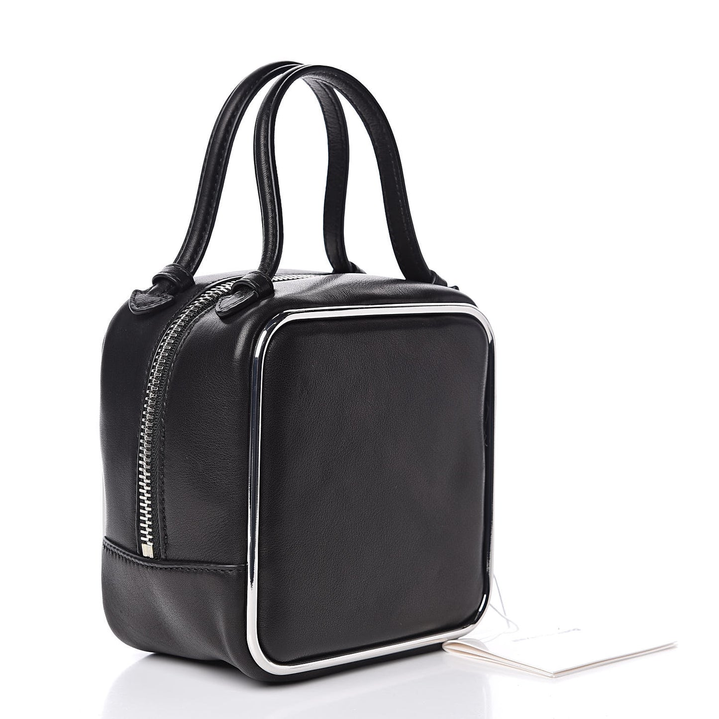 Supple Calfskin Halo Top Handle Bag Black