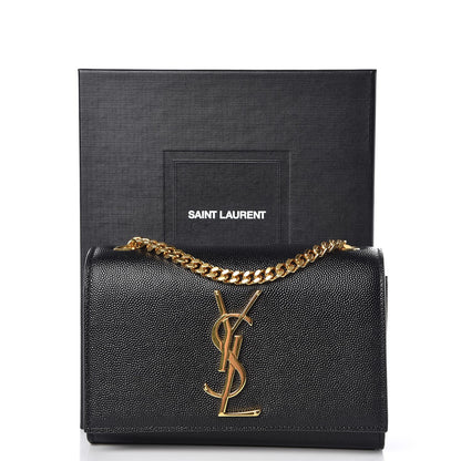 Saint Laurent Grain De Poudre Small Monogram Kate Satchel Black 7 of 7