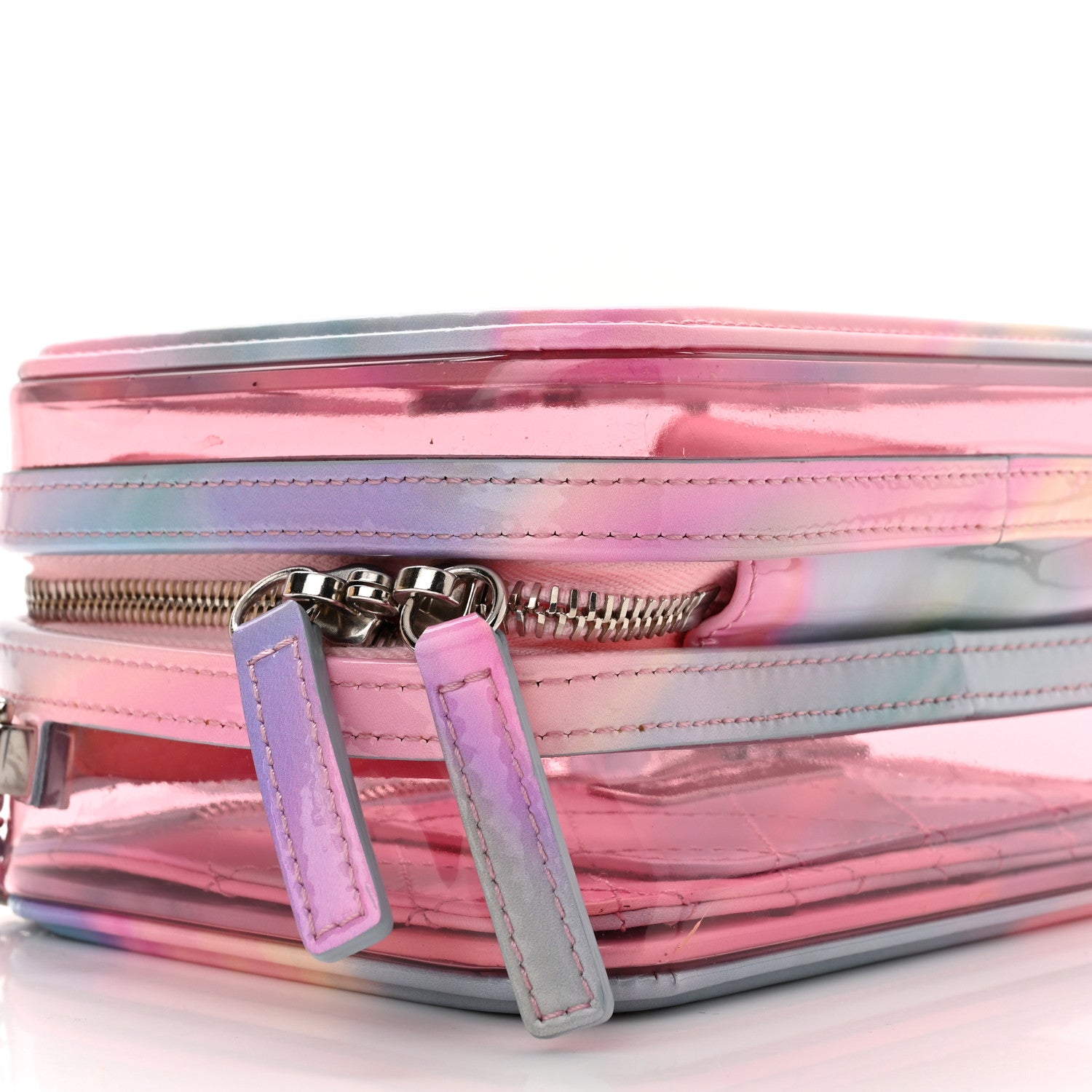 Chanel PVC Patent Calfskin Patent Lambskin Small CC Vanity Case Pink 9 of 10