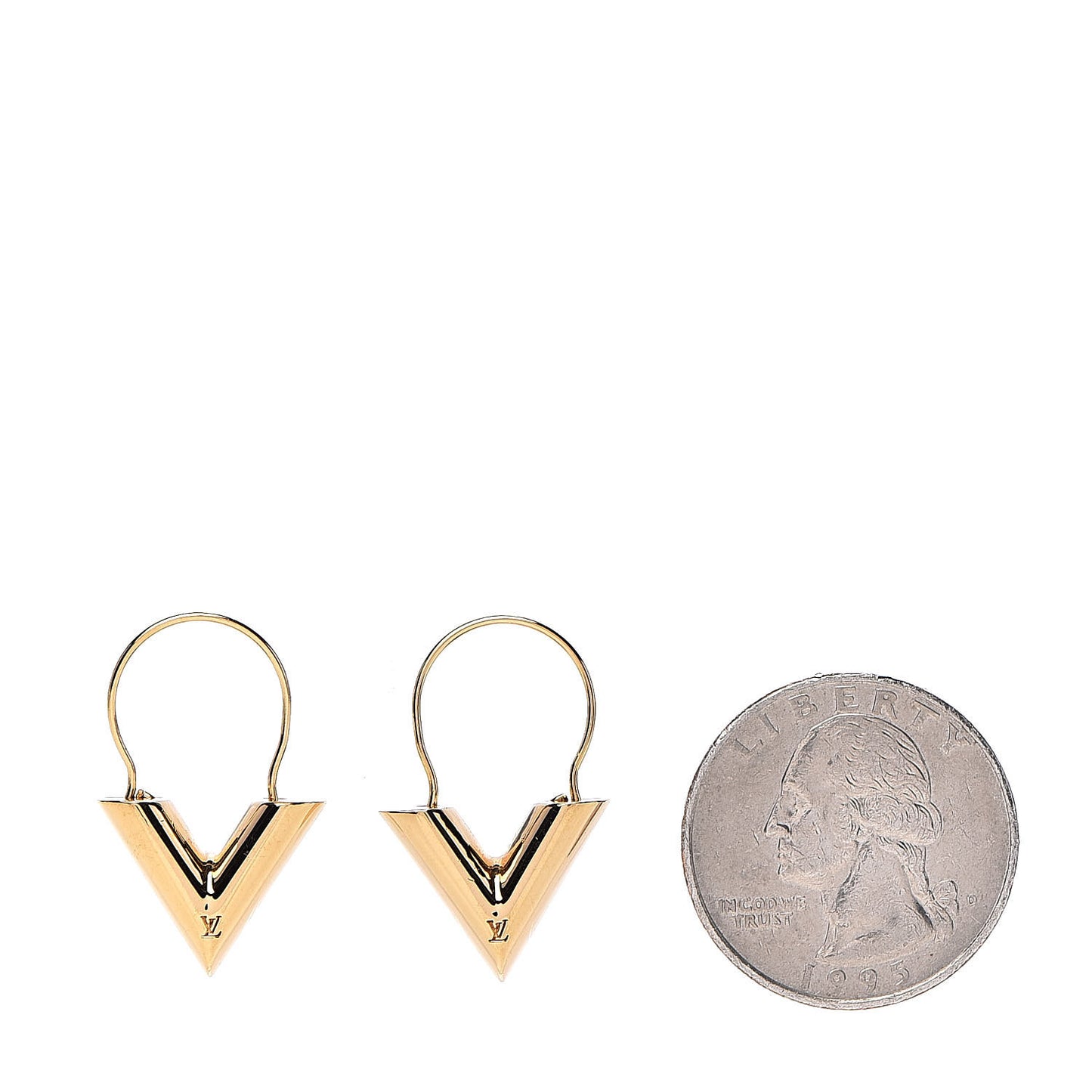 Brass Essential V Hoop Earrings Gold