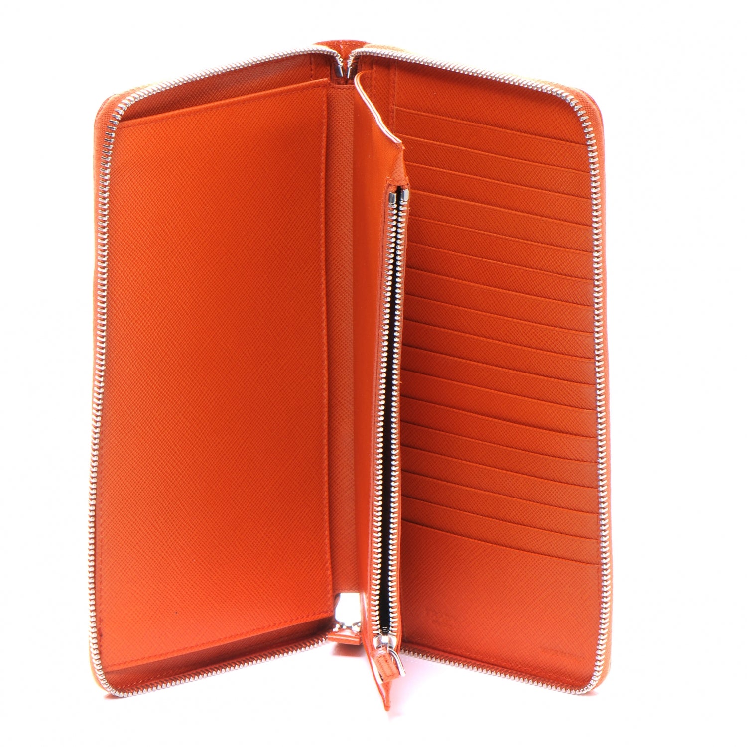 Prada Saffiano Continental Wallet Papaya 5 of 8
