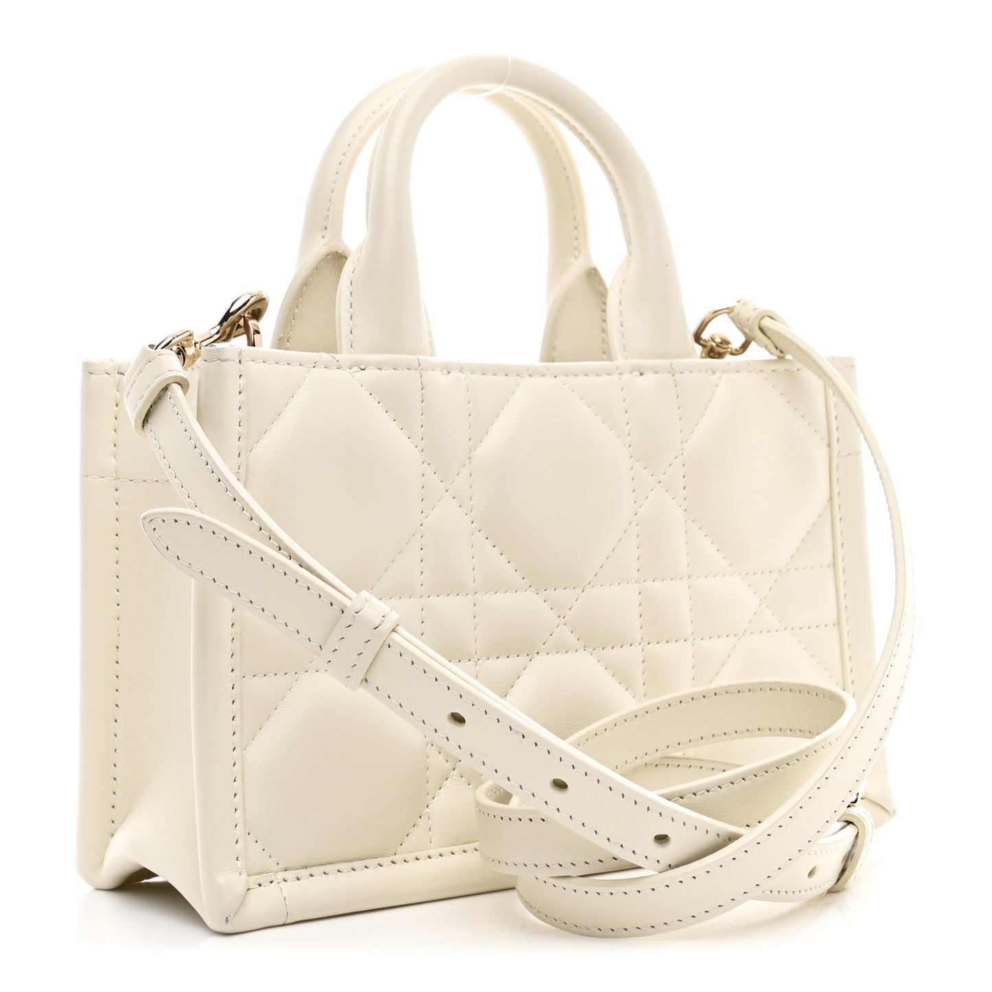 Calfskin Macrocannage Mini Book Tote Latte