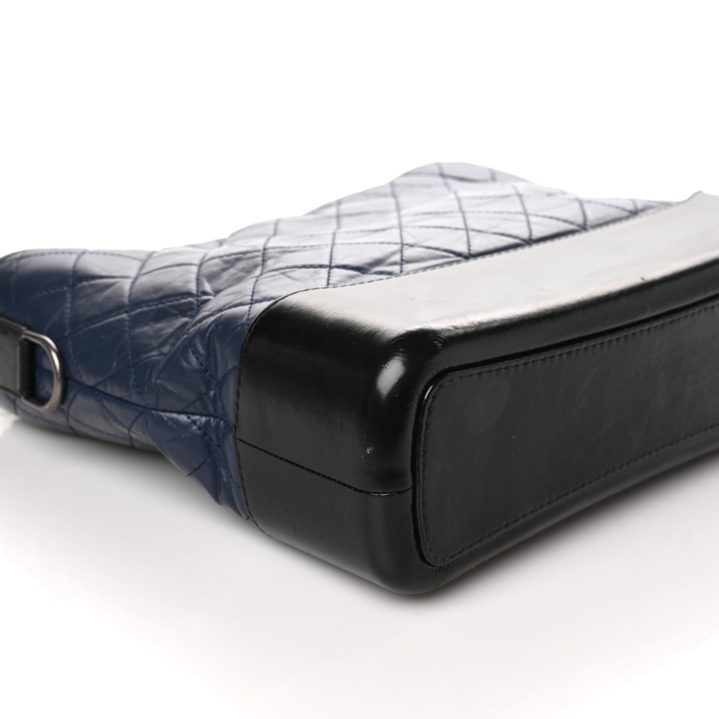 Aged Calfskin Quilted Large Gabrielle Hobo Navy Black