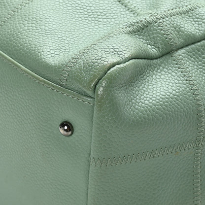 Chanel Caviar Square Stitched Bowler Light Green 11 of 13
