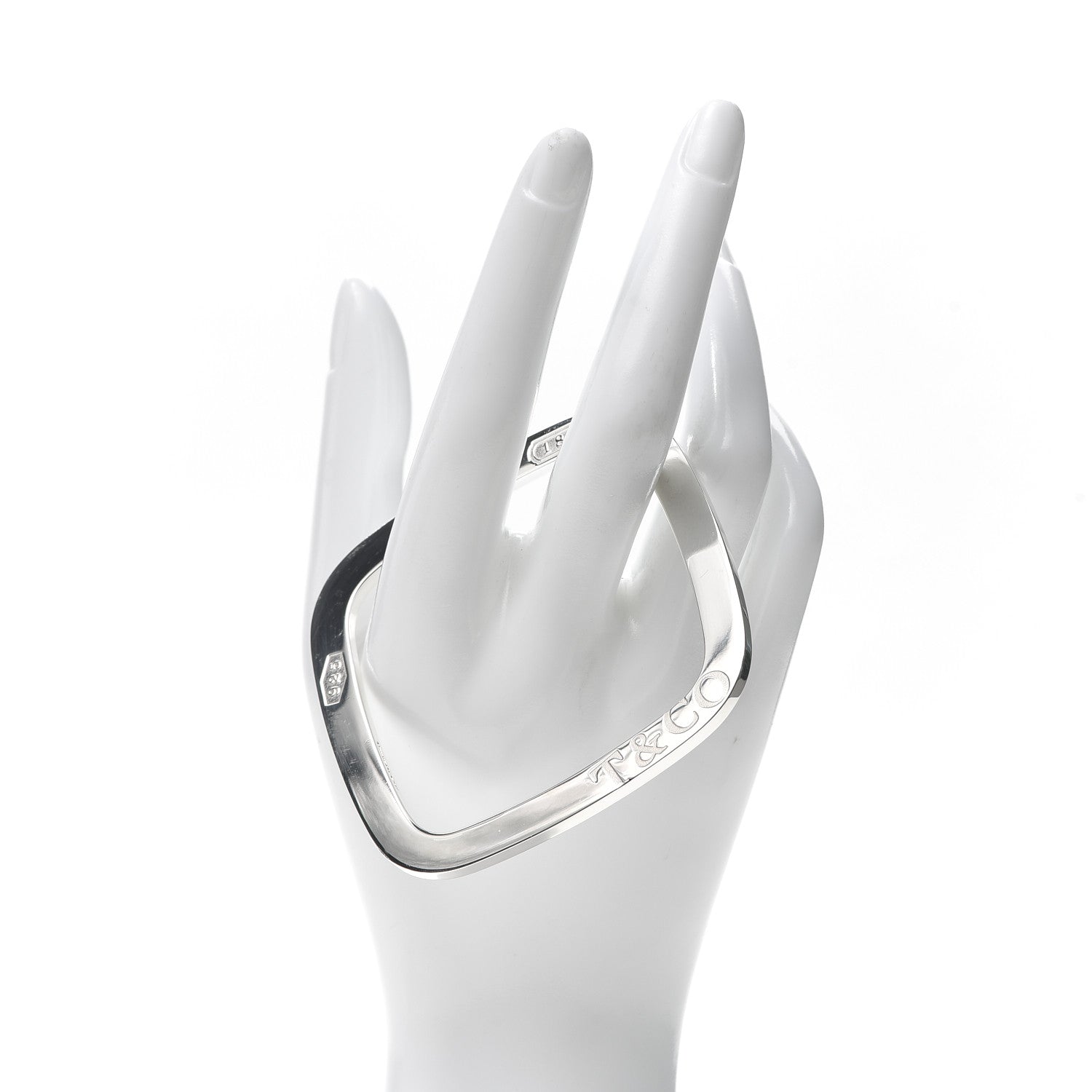 Tiffany Sterling Silver 1837 Square Bangle Bracelet 2 of 3