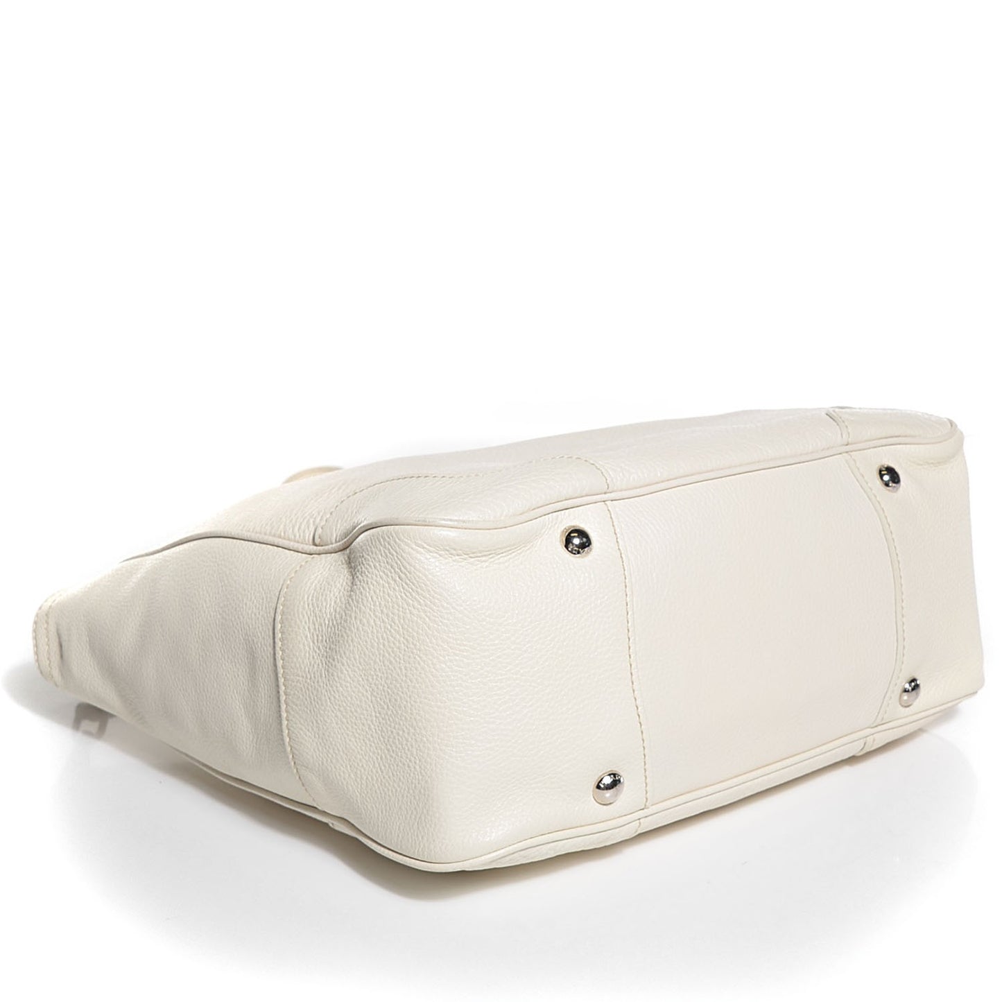 Vitello Daino Braided Tote Bianco