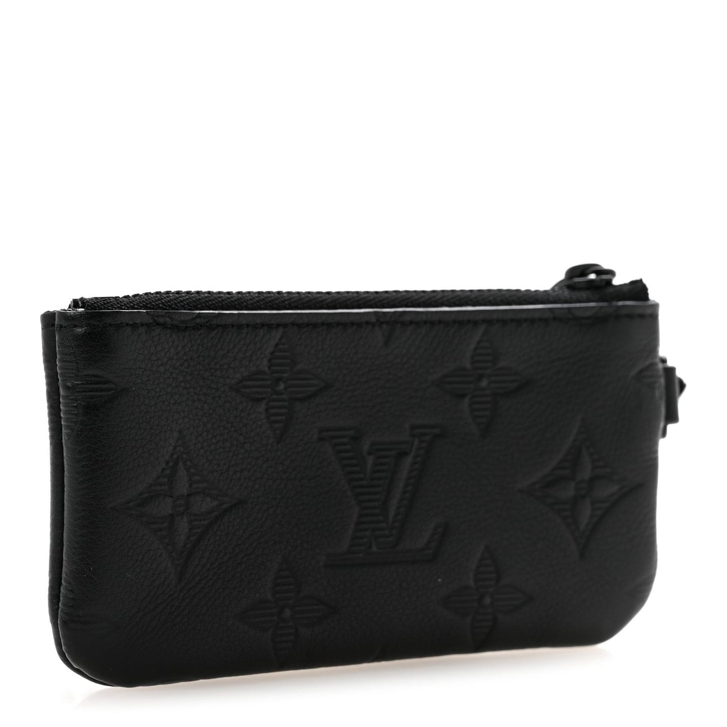 Calfskin Monogram Shadow Key Pouch Black