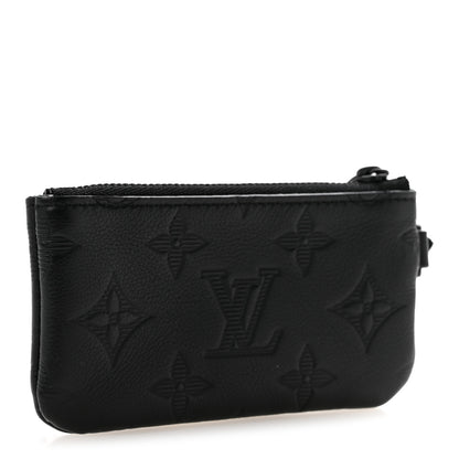 Louis Vuitton Calfskin Monogram Shadow Key Pouch Black 3 of 6