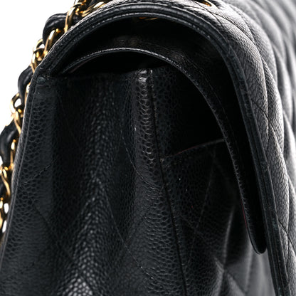 Chanel Caviar Quilted Jumbo Double Flap Black 18 of 19