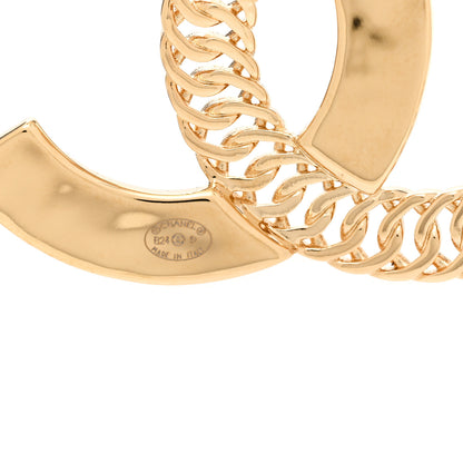 Chanel Crystal Chain CC Brooch Gold 4 of 5