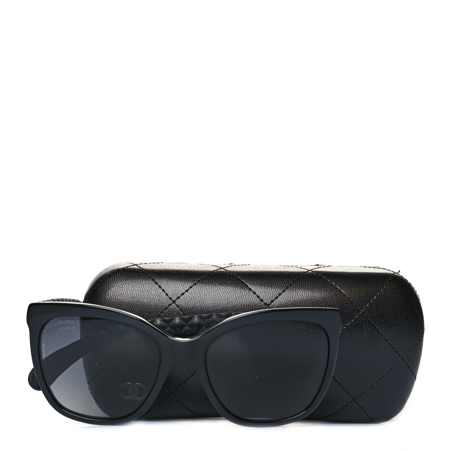 Acetate Quilted Polarized Butterfly CC Sunglasses 5288-Q Black