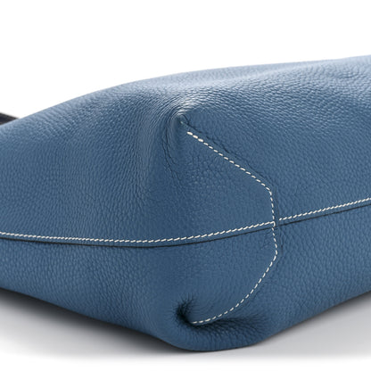 Hermes Taurillon Clemence Double Sens 45 Reversible Tote Bleu Izmir Bleu Saphir 14 of 21