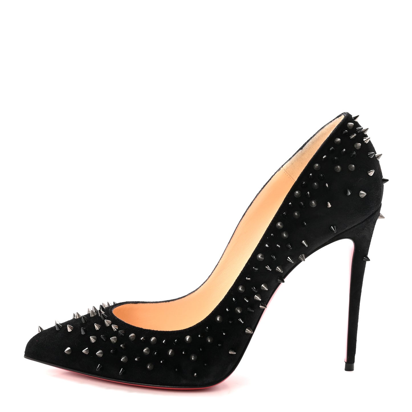 Veau Velours Studded Escarpic 100 Pumps 39.5 Black
