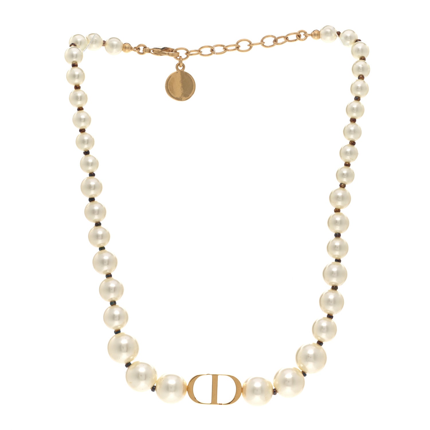 Christian Dior Pearl 30 Montaigne Choker Necklace Gold 3 of 5