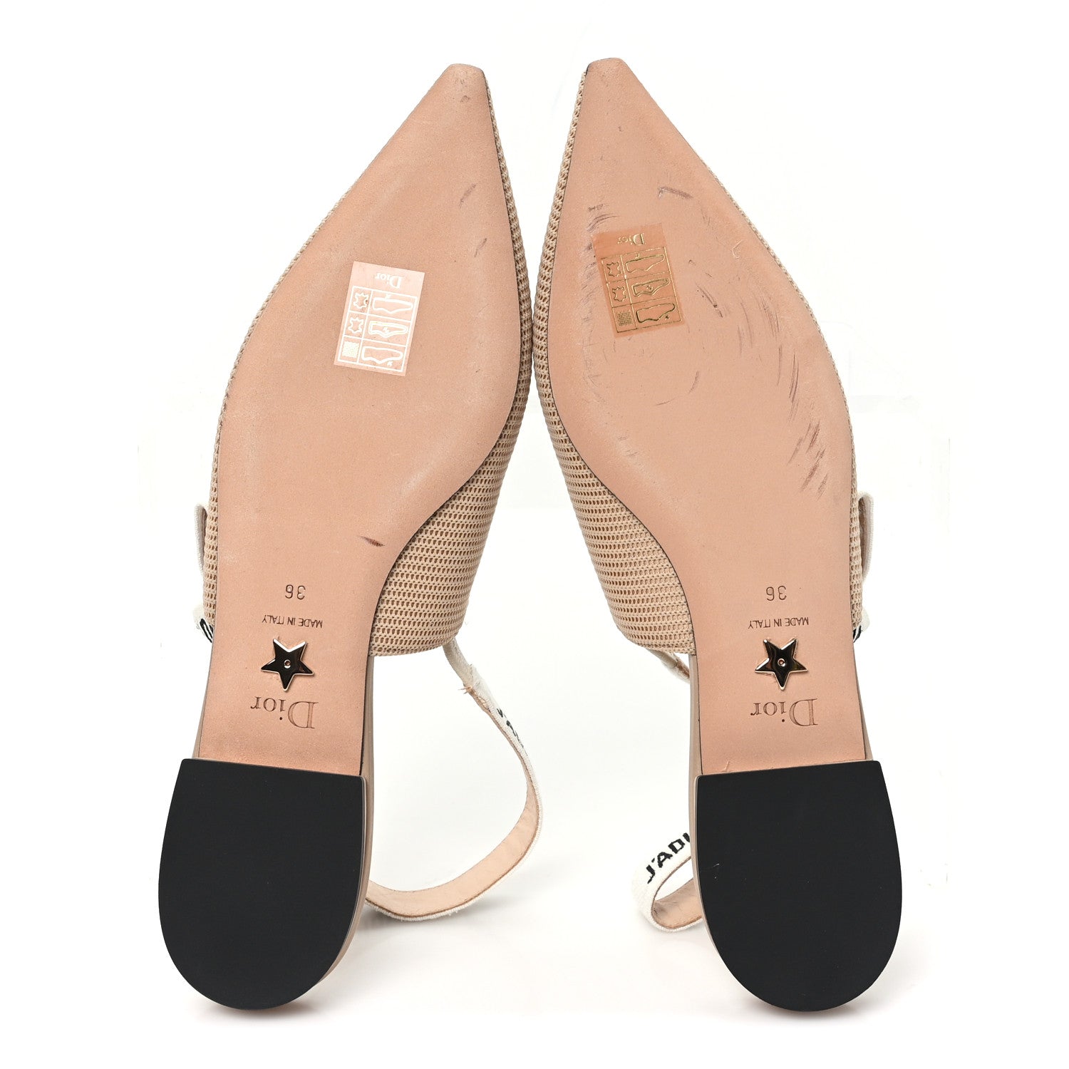 Christian Dior Technical Canvas Ribbon J'Adior Slingback Ballet Flats 36 Powder Nude 6 of 11