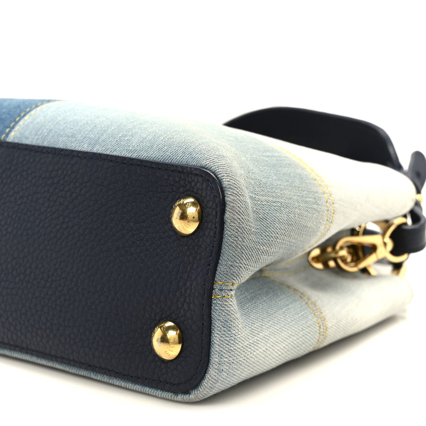 Taurillon Denim Capucines BB Navy Blue