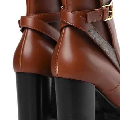 Louis Vuitton Calfskin Monogram Star Trail Ankle Boots 40 Cognac 8 of 8