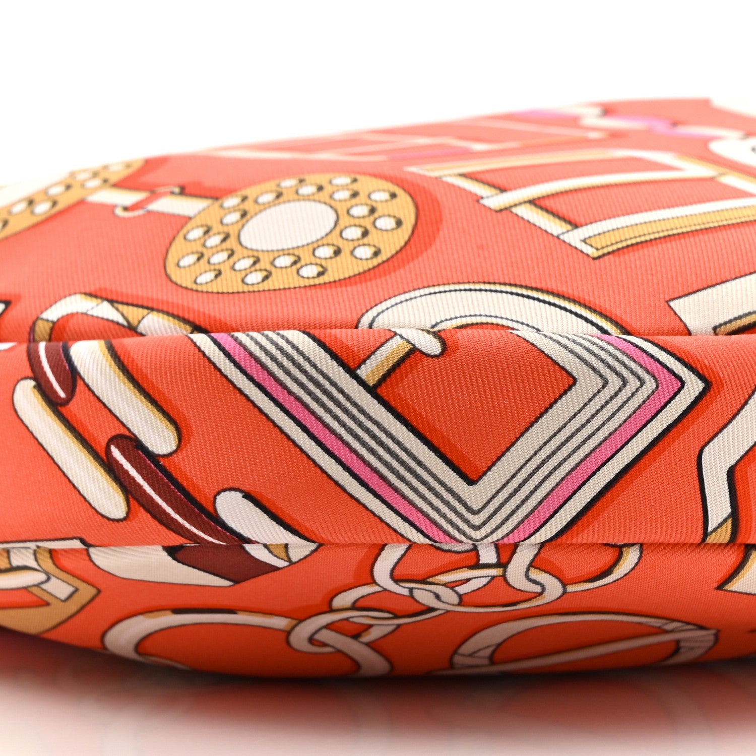Hermes Silk Sursoie To Go Pouch Orange Poppy Naturel Sable Sésame 10 of 10